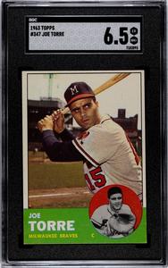 Joe Torre 1963 Topps Baseball Card #347 Milwaukee Braves- SGC Graded 6.5 EX-NM Clearance 2025