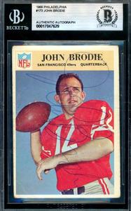 John Brodie Beckett BAS Signed 1966 Philadelphia Gum Autograph Shop For
