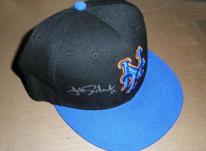 JOHAN SANTANA SILVER SIGNED NY METS BLACK CAP NO HITTER TWINS ORIOLES AUTO   COA Discount Huge Surprise
