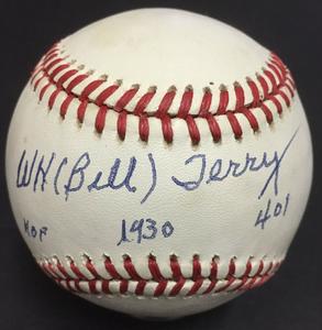 WH Bill Terry Signed NL Baseball INS HOF 1930 401 avg Mint Autograph JSA COA Cheap Official