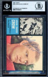John David Crow Beckett BAS Signed 1962 Topps Autograph Sale Online Cheap