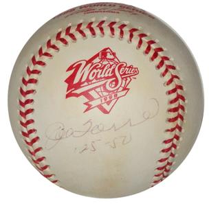 JOE TORRE SIGNED "125-50" ORIGINAL1998 WORLD SERIES LOGO BASEBALL NY YANKEES JSA Collections Cheap Pice