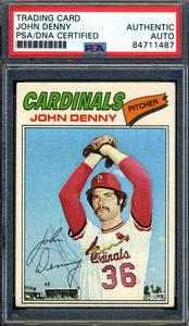 John Denny PSA DNA Signed 1977 Topps Autograph Visit New Cheap Pice