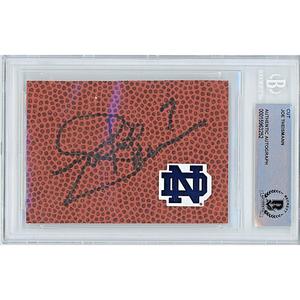 Joe Theismann Signed Football Signature Cut Notre Dame Fighting Irish BAS Auth Auto Slab Free Shipping Online