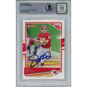Joe Montana Autographed 2020 Donruss 9 10 Grade Trading Card Beckett 47089 Looking For For Sale