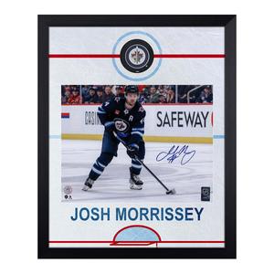 Josh Morrissey Signed Winnipeg Jets Rink Graphic 19x23 Frame Quality Free Shipping