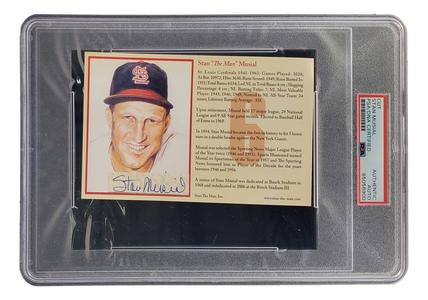 Stan Musial Signed Slabbed 4x6 St. Louis Cardinals Postcard PSA/DNA Outlet Good Selling