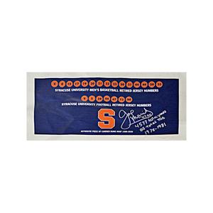Joe Morris Syracuse University Autographed and Insc. "4577 total Yards, 25 Total TDs 1978-1981" on Dome Roof Retired Numbers Collage The Cheapest Cheap Online