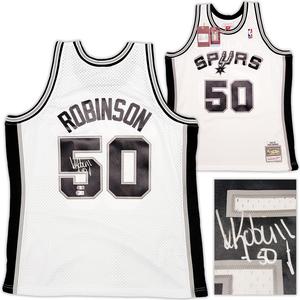 SPURS DAVID ROBINSON AUTOGRAPHED WHITE M&N SWINGMAN JERSEY XL BECKETT 212089 From China