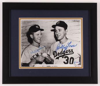 WHITEY FORD & BILLY LOES SIGNED YANKEES DODGERS 13x15 FRAMED PHOTO DISPLAY w/PSA Clearance Official Site