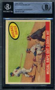 Stan Musial Beckett BAS Signed 1959 Topps Baseball Thrills Autograph Fashionable Online
