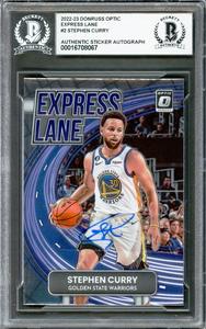 Stephen Curry Autographed 2022-23 Donruss Optic Express Lane Card Beckett C Clearance Wide Range Of