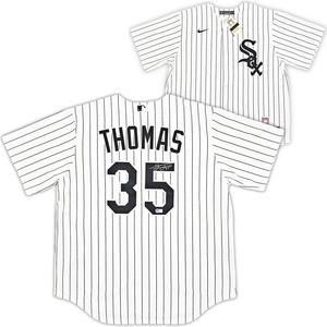 WHITE SOX FRANK THOMAS AUTOGRAPHED WHITE PINSTRIPE NIKE JERSEY SIZE XL BECKETT Where To Buy Cheap Real