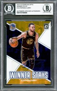 Stephen Curry Autographed 2022-23 Donruss Optic Winner Stays Card Beckett D Sale Authentic