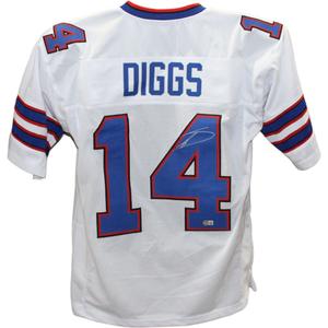 Stefon Diggs Autographed/Signed Pro Style White Jersey Beckett 43095 Clearance Low Pice Fee Shipping
