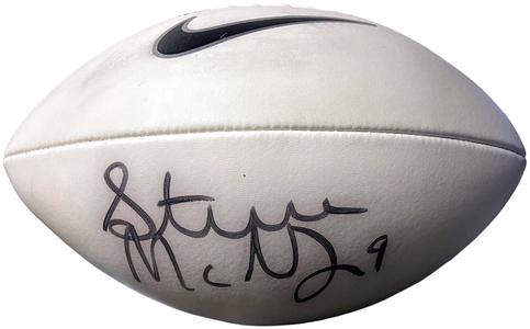 Steve McNair signed Nike Logo Full Size White Panel Football #9 Beckett Review Marketable Online