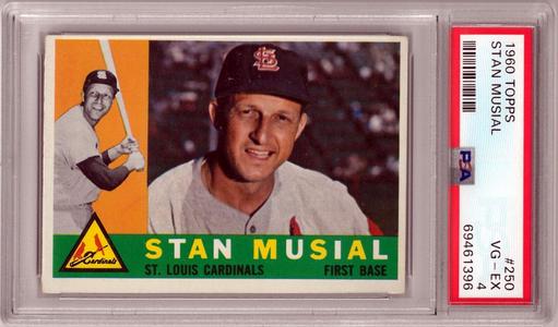 Stan Musial 1960 Topps Baseball Card #250- PSA Graded 4 VG-EX Sale Latest
