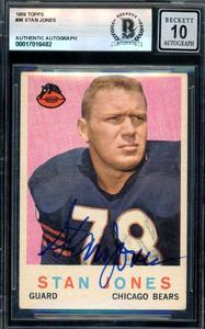 Stan Jones Gem Mint 10 Beckett BAS Signed 1959 Topps Autograph Excellent