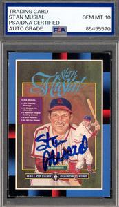 Stan Musial Gem Mint 10 PSA DNA Signed 1987 Donruss Diamond Kings Autograph With Credit Card Free Shipping