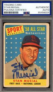 Stan Musial PSA DNA Signed 1958 Topps All Star Autograph Where To Buy