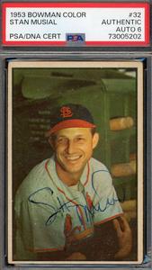 Stan Musial PSA DNA Coa Signed 1953 Bowman Autograph Clearance With Mastercard