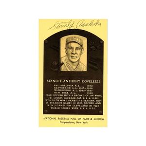 Stanley Coveleski Cleveland Indians Autographed Signed HOF Plaques (Spencer Ross LOA) Visit Sale Online