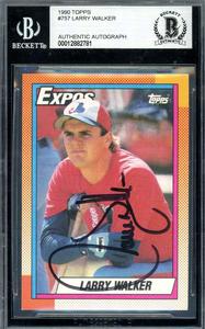 Larry Walker Beckett BAS Signed 1990 Topps Rookie Autograph Sast Online