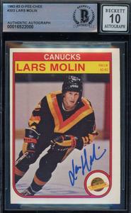 Lars Molin Gem Mint 10 Beckett BAS Signed 1982-83 O-Pee-Chee Rookie Autograph Latest