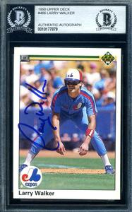 Larry Walker Beckett BAS Signed 1990 Upper Deck Rookie Autograph Buy Cheap Genuine