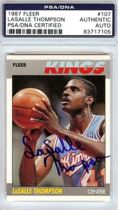LaSalle Thompson Autographed Signed 1987 Fleer Card #107 Kings PSA/DNA #83717105 Discount Supply