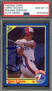 Larry Walker Gem Mint 10 PSA DNA Signed 1990 Score Rookie Autograph Discount Best
