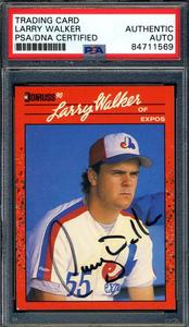 Larry Walker PSA DNA Vintage Signed 1990 Donruss Rookie Autograph Latest