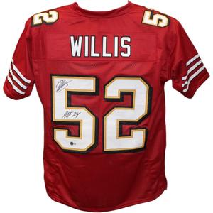 Patrick Willis Autographed/Signed Pro Style Scarlet Jersey HOF Beckett 43668 Clearance Latest
