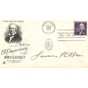Lawrence F. O'Brien Autographed / Signed 1961 Celebrity 4x7 Postcard (JSA) Reliable Sale Online