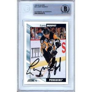 Larry Murphy Pittsburgh Penguins Signed 1992-93 Score Hockey Card BAS Auth Auto Slab Store Sale Online