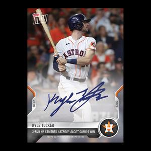 KYLE TUCKER SIGNED 2021 ALCS 3-RUN HR GAME 6 WIN TOPPS NOW AUTOGRAPH CARD #1005A Online Online Clearance