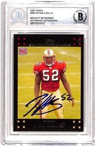 Patrick Willis Autographed/Signed 2007 Topps #362 Card Beckett 38719 Low Pice Fee Shipping Cheap Online