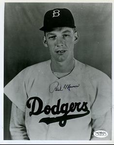 Paul Minner Brooklyn Dodgers Signed Jsa Sticker 8x10 Photo Authentic Autograph Buy Cheap Reliable