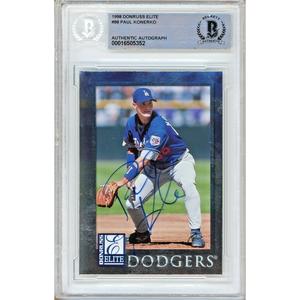 Paul Konerko Los Angeles Dodgers Signed 1998 Donruss Elite Baseball Card Beckett Auto Discount Professional