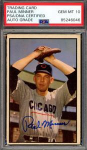 Paul Minner Gem Mint 10 PSA DNA Signed 1953 Bowman Color Autograph Discount Nicekicks