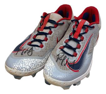 Paul Goldschmidt Twice Signed 2023 Game Used Cardinals Nike Cleats 2 Fanatics Cheap 100% Authentic