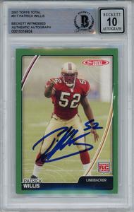 Patrick Willis Signed 2007 Topps Total #517 Rookie Card Beckett 10 Slab 38717 Buy Cheap Newest