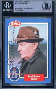Paul Brown Beckett BAS Signed 1988 Swell Greats Autograph 100% Authentic Cheap Online