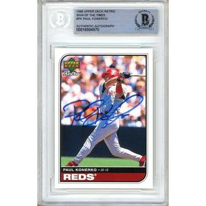 Paul Konerko Cincinnati Reds Signed 1998 Upper Deck Retro Sign of the Times Card Beckett Free Shipping Low Cost