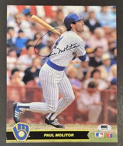 Paul Molitor Signed 8x10 Photo Milwaukee Brewers Mint Autograph SGC COA HOF MLB Buy Cheap Discount