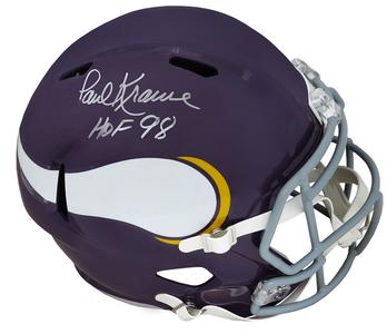 Paul Krause Signed Vikings T/B Riddell F/S Speed Replica Helmet w/HOF'98 -SS COA Free Shipping Cheap