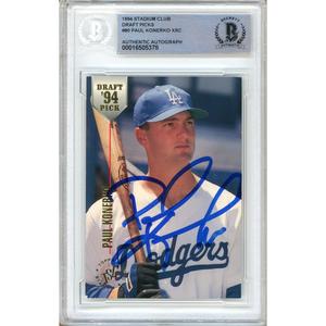 Paul Konerko LA Dodgers Signed 1994 Stadium Club Draft Picks Card Beckett Auth Auto RC Outlet Cheap Online