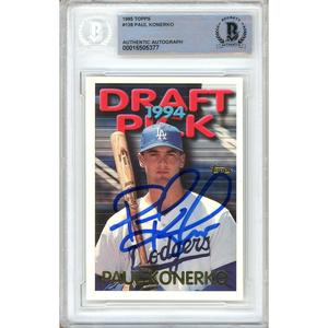 Paul Konerko Los Angeles Dodgers Signed 1995 Topps Rookie Card Beckett Auto Slab RC Cheap Sale Brand New Unisex