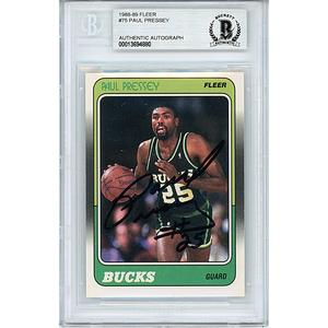 Paul Pressey Signed Milwaukee Bucks 1988-89 Fleer Basketball Card Beckett Auth Auto Slab Cheap Online Store Manchester