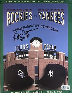 Pete Coors Signed 1995 Scorecard Rockies vs Yankees Beckett 45025 Get Authentic Sale Online